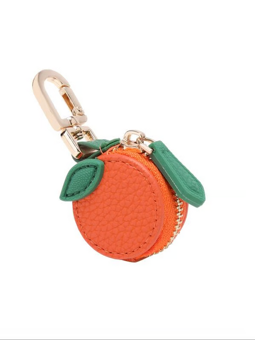 🍊🌼Leather Fruit Key Fob Bag Charm