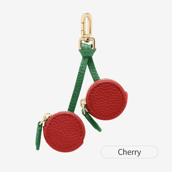 🍊🌼Leather Fruit Key Fob Bag Charm