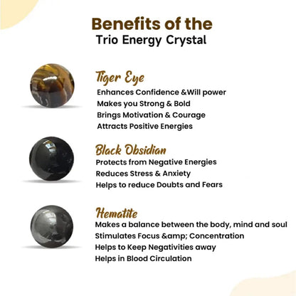 Trio Energy Crystal Bracelet — Restore balance and enhance well-being