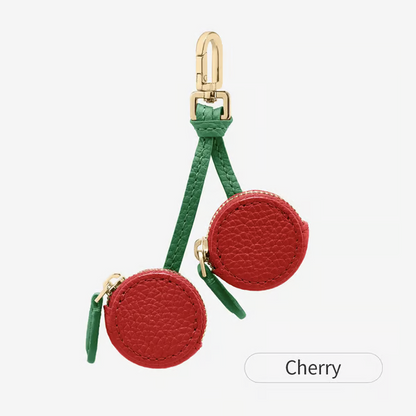 🍊🌼Leather Fruit Key Fob Bag Charm