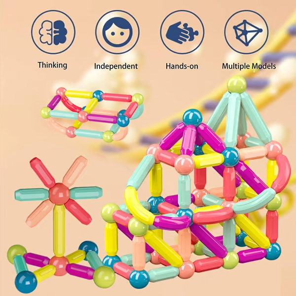 🔥Last Day 56% OFF🔥Magnetic Balls and Rods Set Educational Magnet Building Blocks