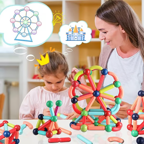 🔥Last Day 56% OFF🔥Magnetic Balls and Rods Set Educational Magnet Building Blocks