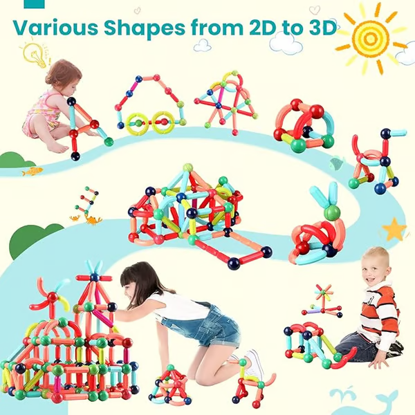 🔥Last Day 56% OFF🔥Magnetic Balls and Rods Set Educational Magnet Building Blocks