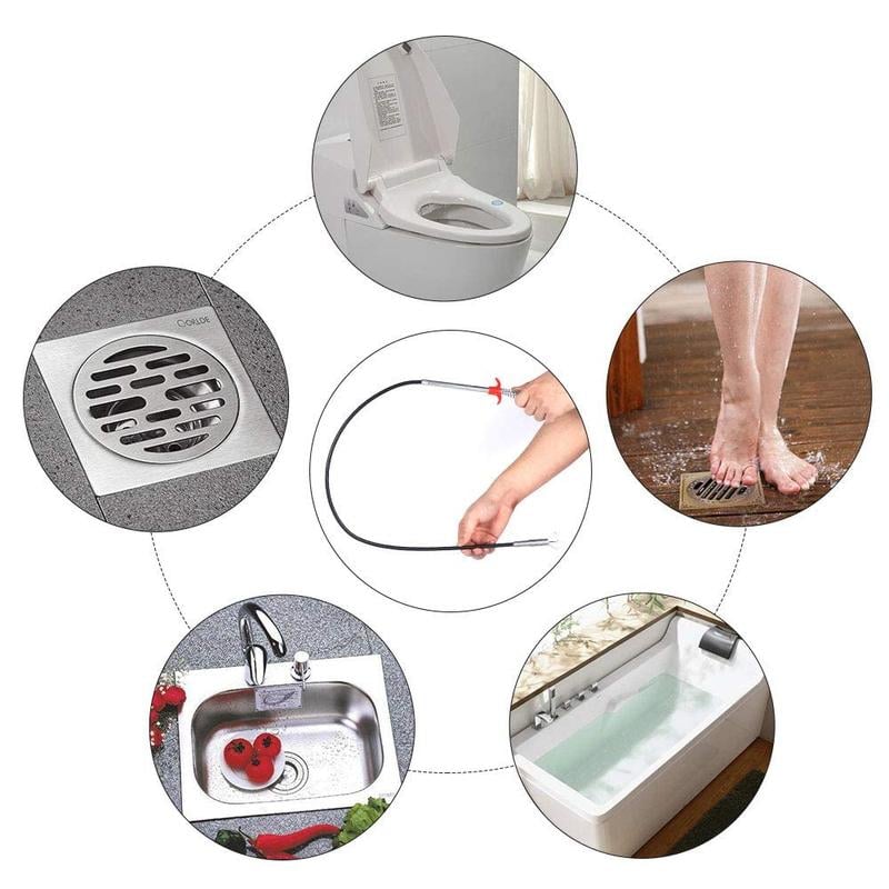 🔥🎁Flexible Grabber Claw Pick Up Reacher Tool with 4 Claws Bendable Hose Pickup Reaching Assist Tool for Litter Pick, Home Sink, Drains, Toilet